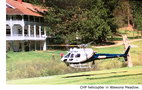 CHP Helicopter in Wawona Meadow