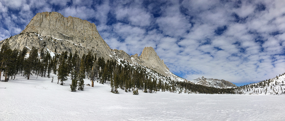 Matthes Lake and Matthes Crest on February 19, 2020.