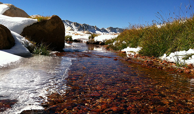 Partially frozen stream near Young Lakes
