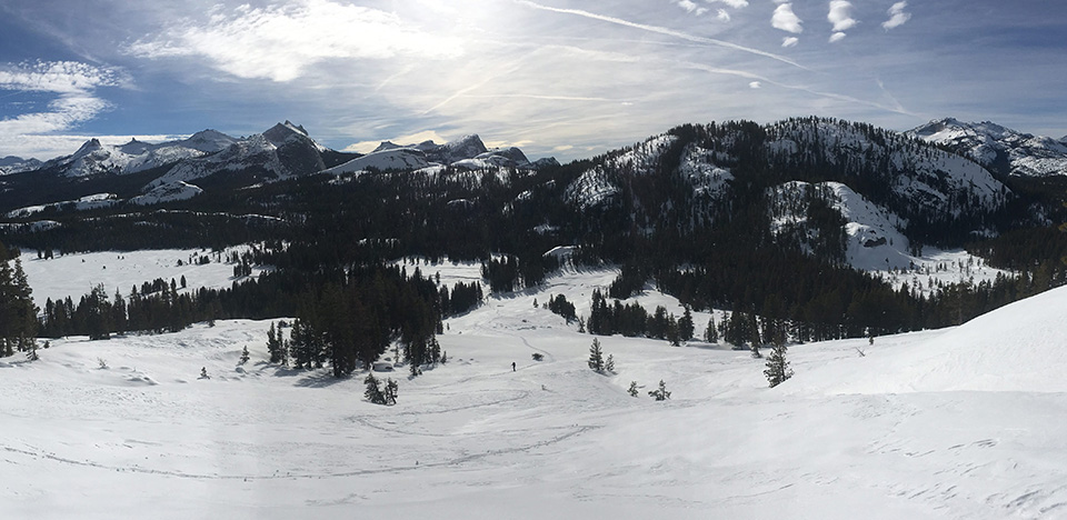 Skier on Telemark Dome on December 31, 2019.