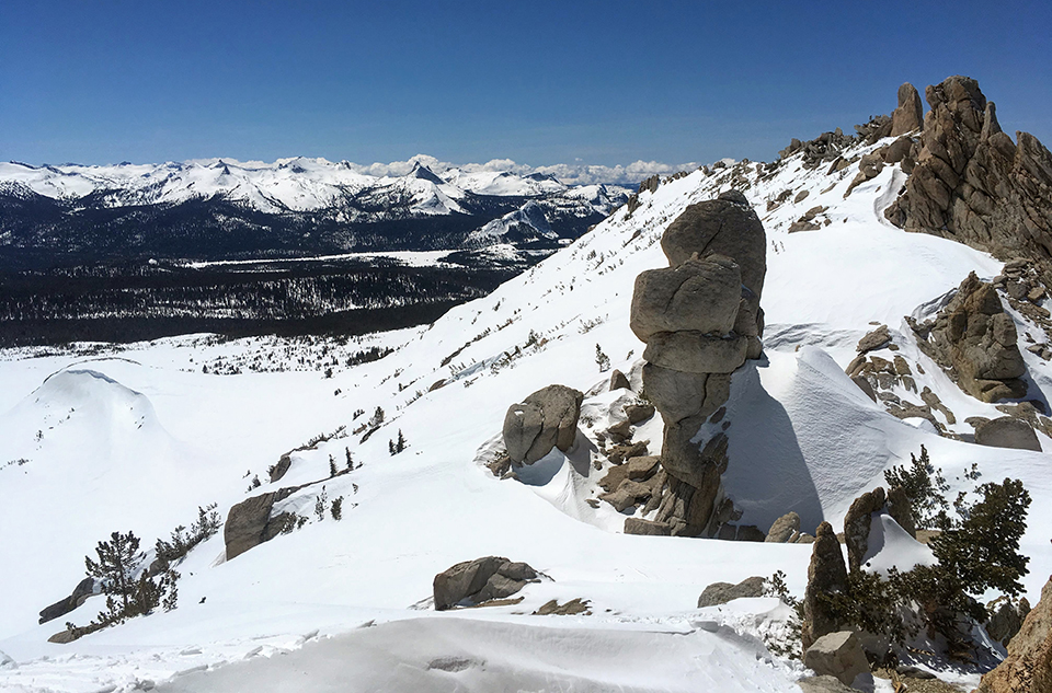 Looking southwest from Ragged Peak on April 12, 2019.
