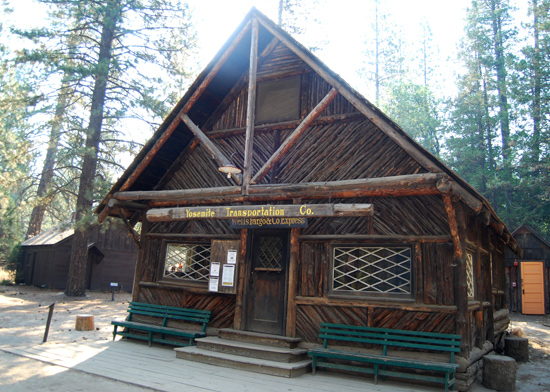 Photo of Wells Fargo building in the Pioneer Yosemite History Center in Wawona