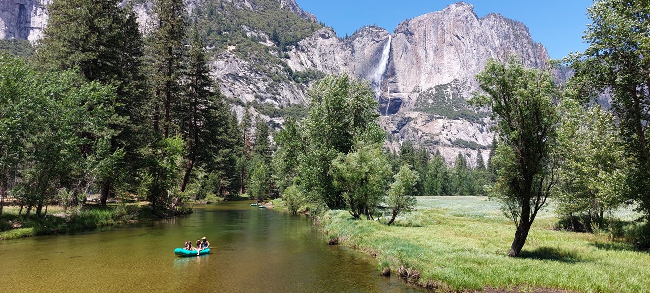 Merced River with a few rafts