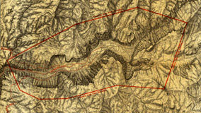 19th century relief map of Yosemite Valley