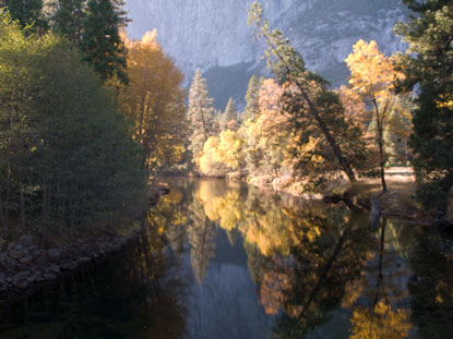 Fall color over the Merced River