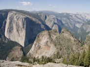 View from Dewey Point includes El Capitan, Cathedral Rocks, and Yosemite Valley