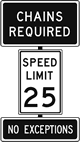 Chains required - no exceptions
