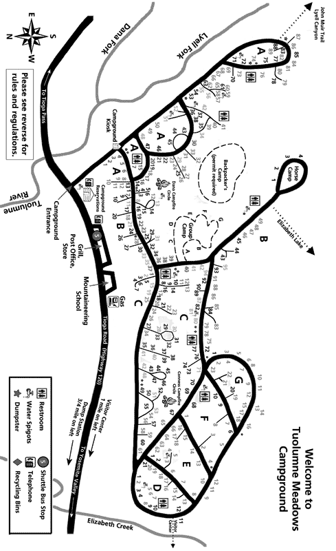 Map of Tuolumne Meadows Campground