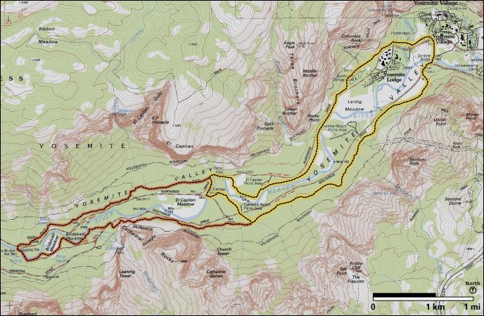Valley Loop Trail map