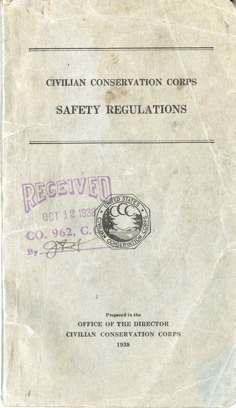 The Civilian Conservation Corps, Safety Regulations provides "…in one small compact volume, safety instructions and information to cover practically all phases of Civilian Conservation Corps work which can be readily used by all administrative personnel."
