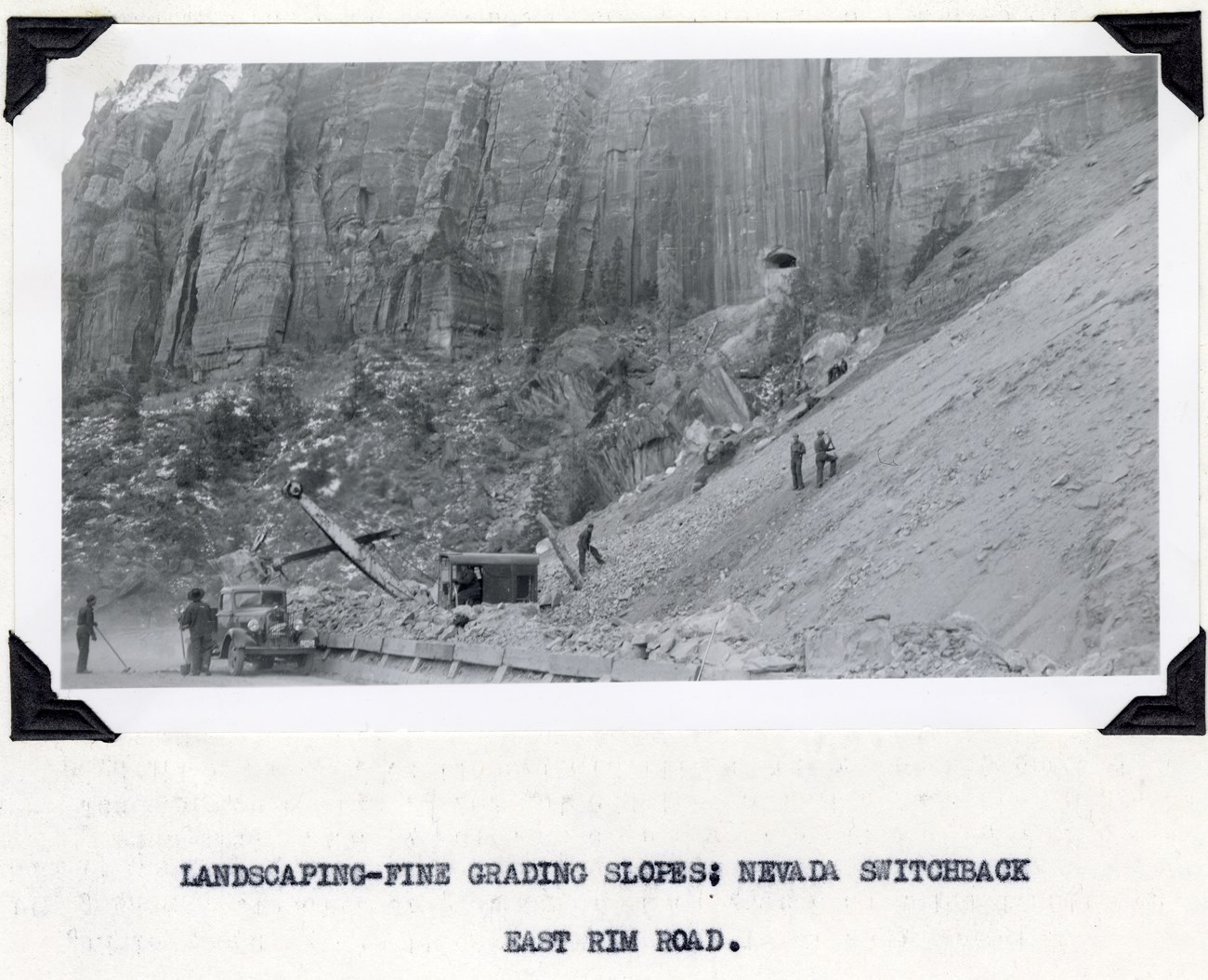 This image from the January 1938 Narrative Report details road work leading up to Mt. Carmel Tunnel