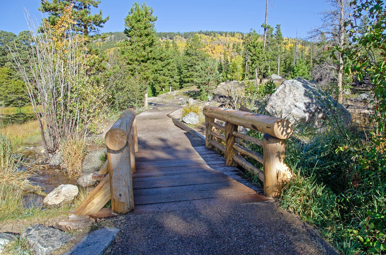 Sprague Lake Trail Bridge in September Sprague Lake Trail Bridge in September