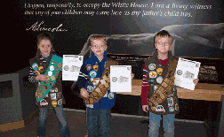 Children earn their badges by completing the Junior Ranger Program.