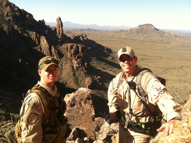 Park rangers participating in joint law enforcement patrol operations.