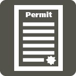 a white square with the word permit on top