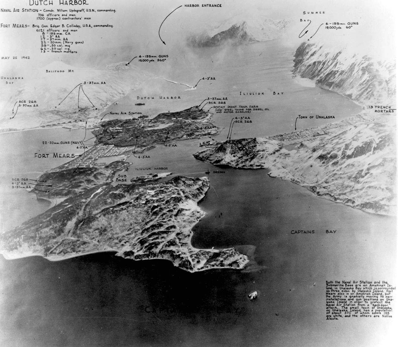 black and white aerial photo of islands and water with handwritten annotations