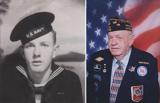 Roy Lee in uniform at ages 16 and 83