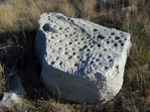 Cupules, a type of petroglyph, at the Antelope Creek Village site.