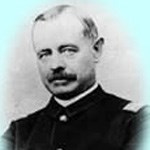 Head and bust photo of middle-aged man with thinning hair and moustache wearing a Civil War lieutenant's Union uniform. He is looking at the camera with a bit of a side glance.