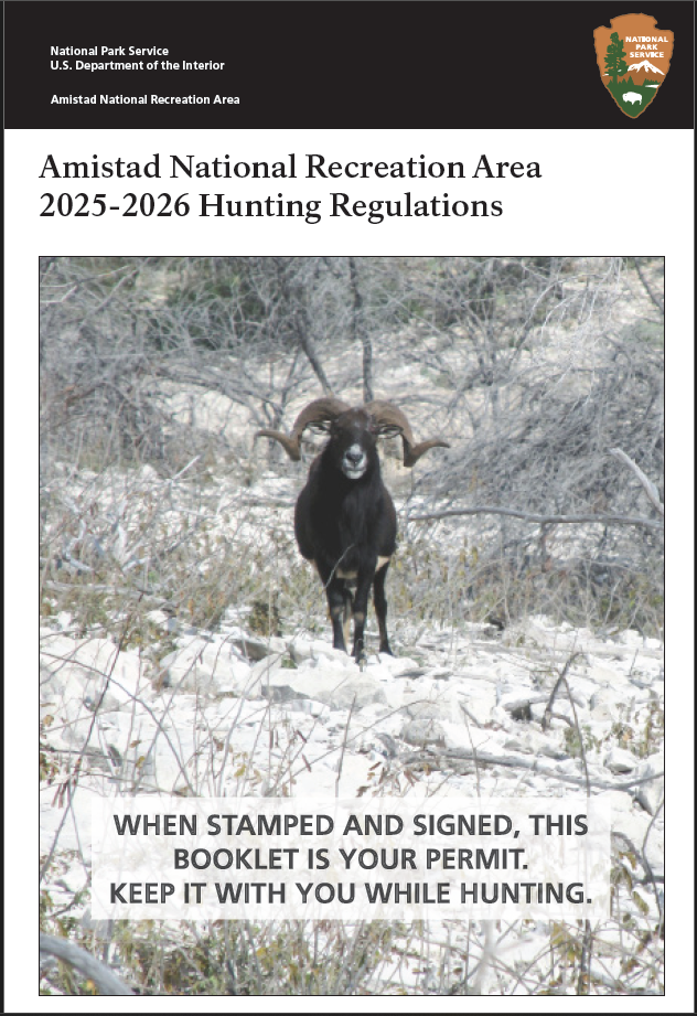 Cover of this season's Amistad National Recreation Area Hunting Regs Booklet