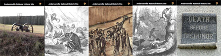 Thumbnail view of five Andersonville trading cards