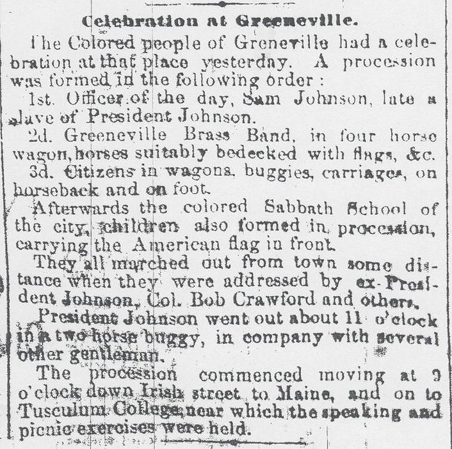 Newspaper article about August 8th celebration
