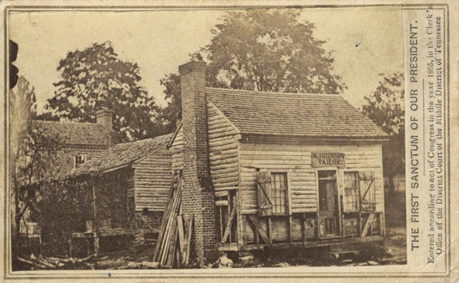 An early view of Johnson's tailor shop