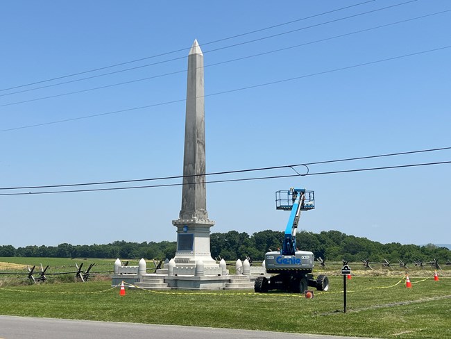 Restoration Work on IN Monument