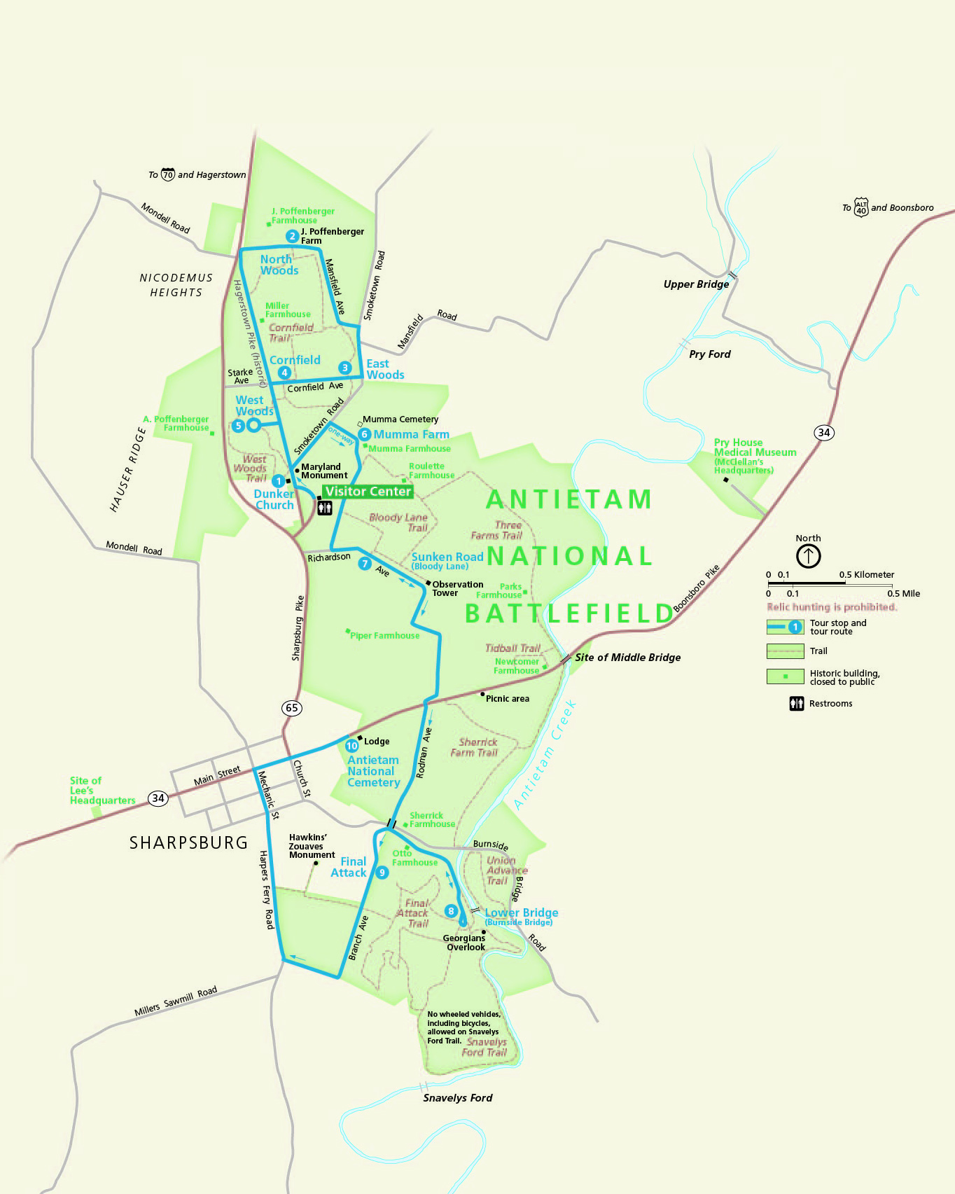 2023 Unigrid Map of Antietam National Battlefield