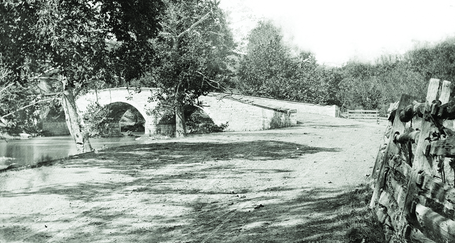 Historic photograph of the Burnside Bridge