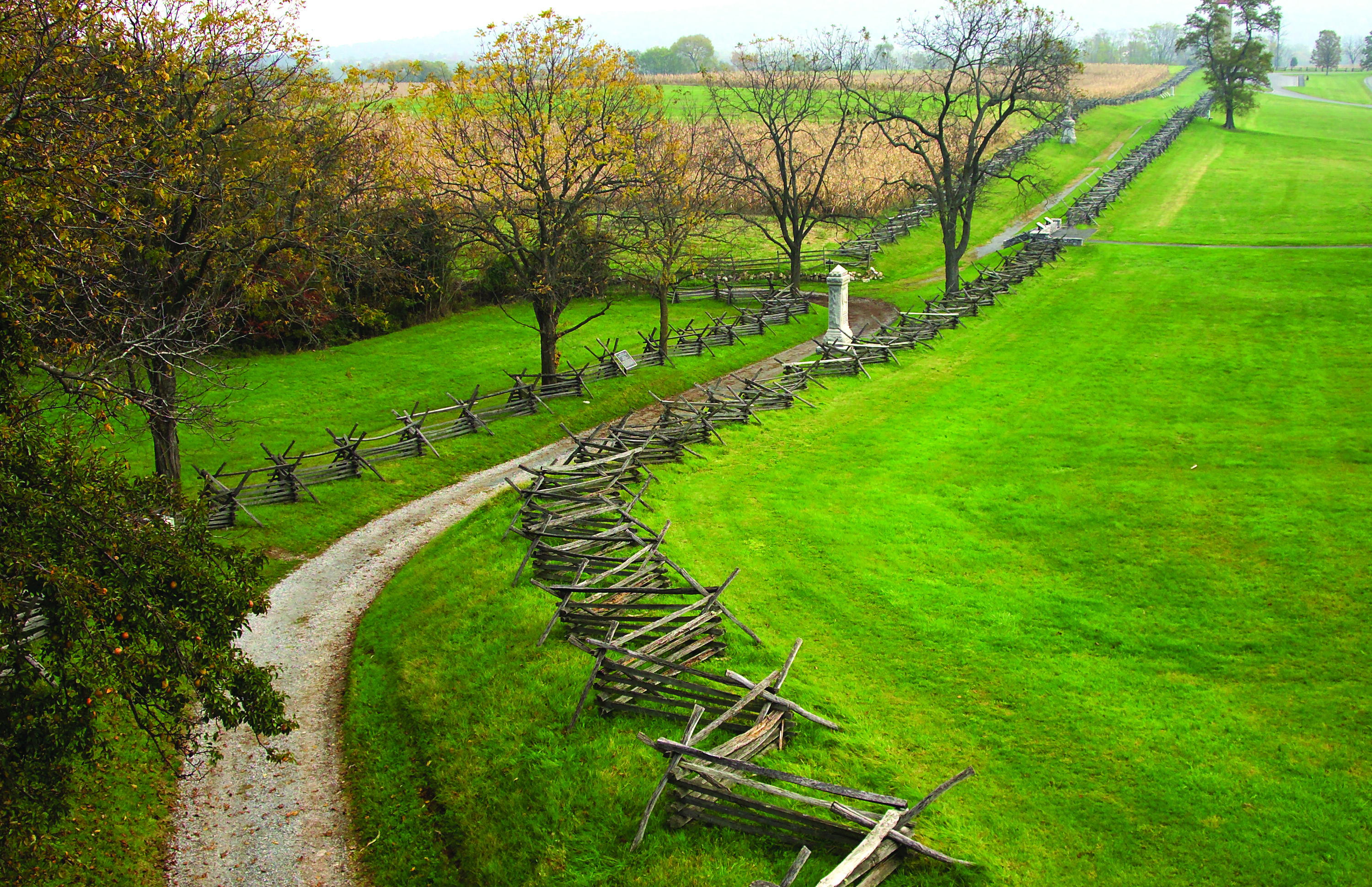 Aerial photograph of Bloody Lane