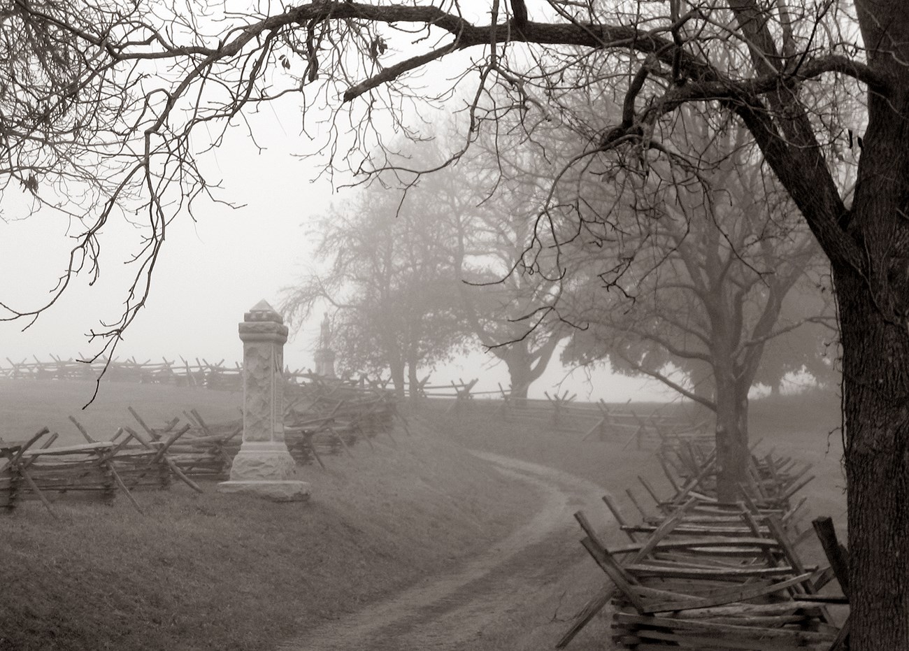 Foggy morning at Bloody Lane