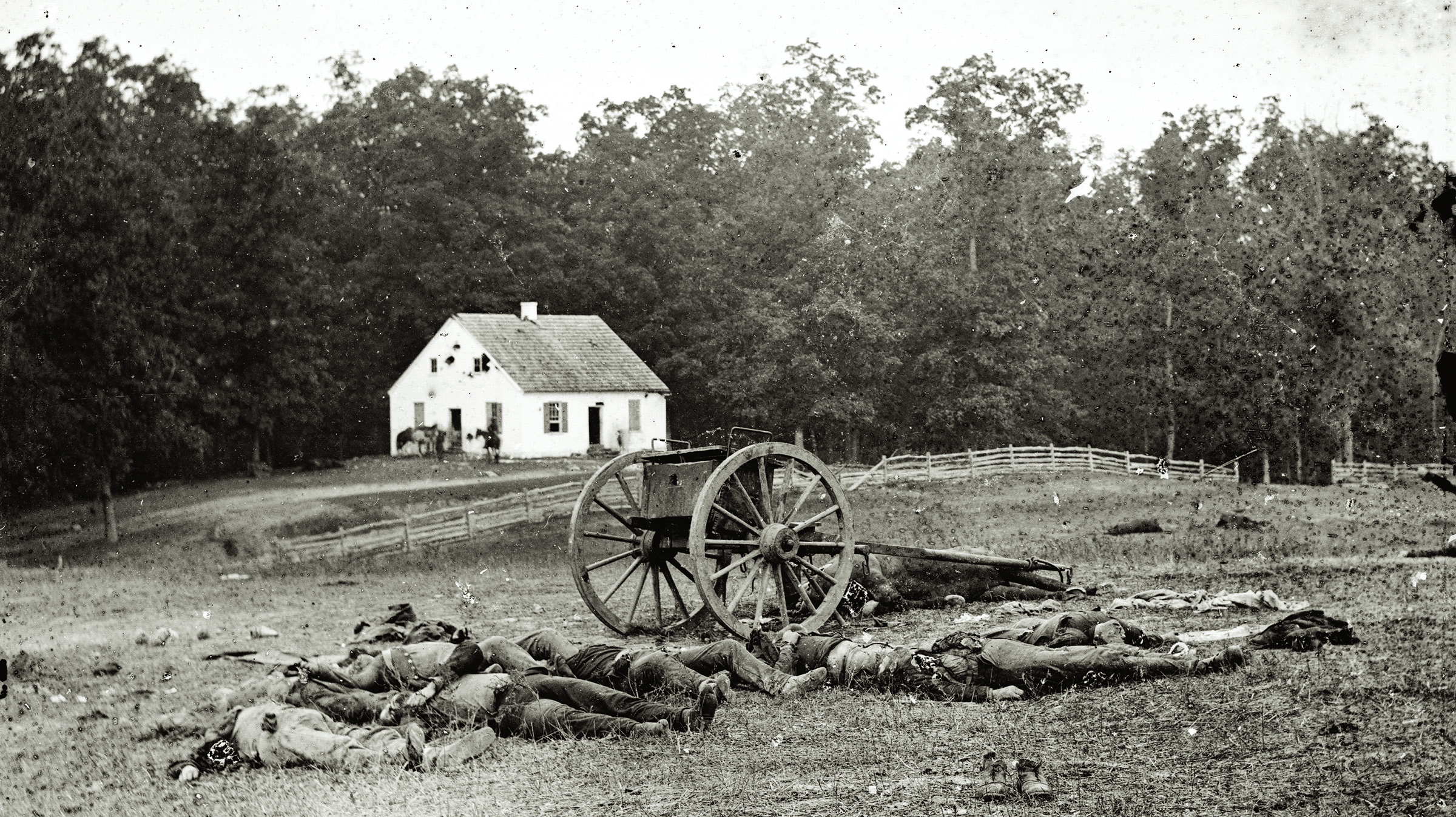 Historic photograph of the Dunker Church and West Woods