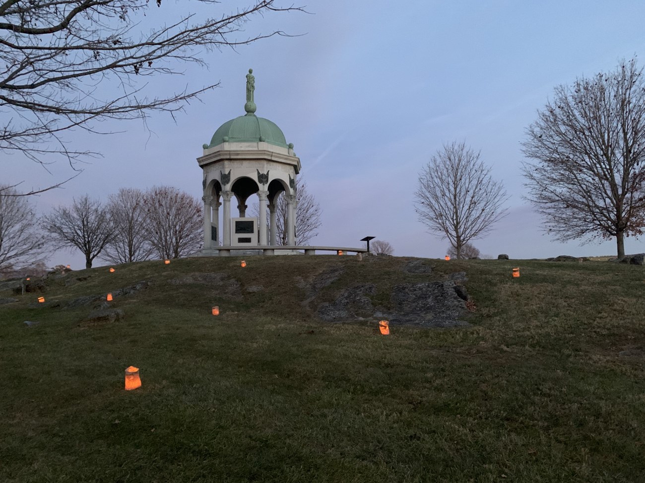 luminary with monument