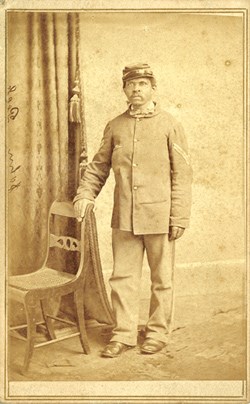 Though a Corporal when this image was made, John Peck of the 8th USCT was a Sergeant when he was present at Appomattox Court House on April 9, 1865.
