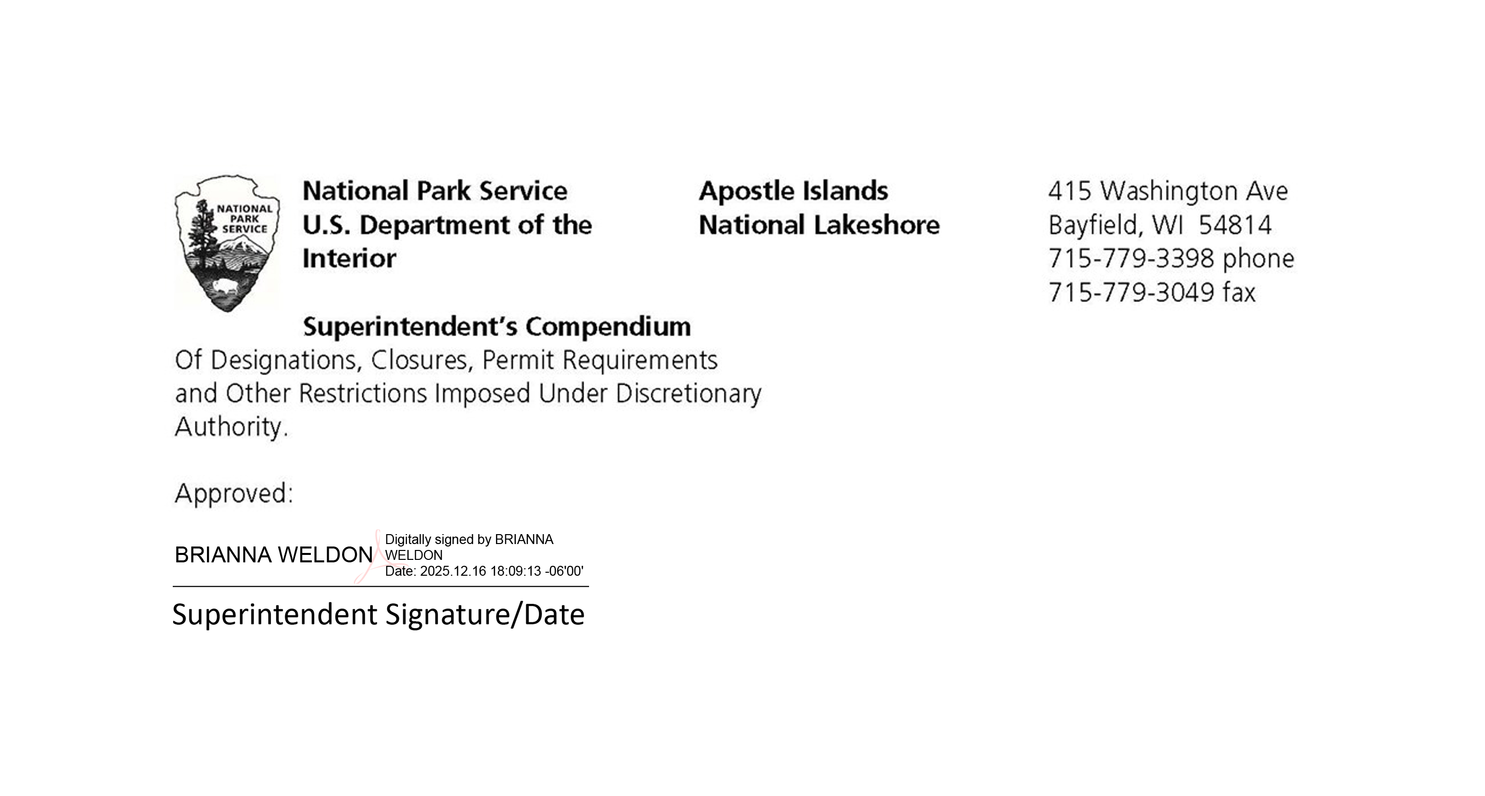 Digital Signature of Superintendent dated 12-16-2025