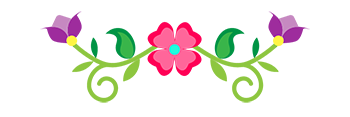 A green vine connects colorful flowers in a traditional Ojibwe design.