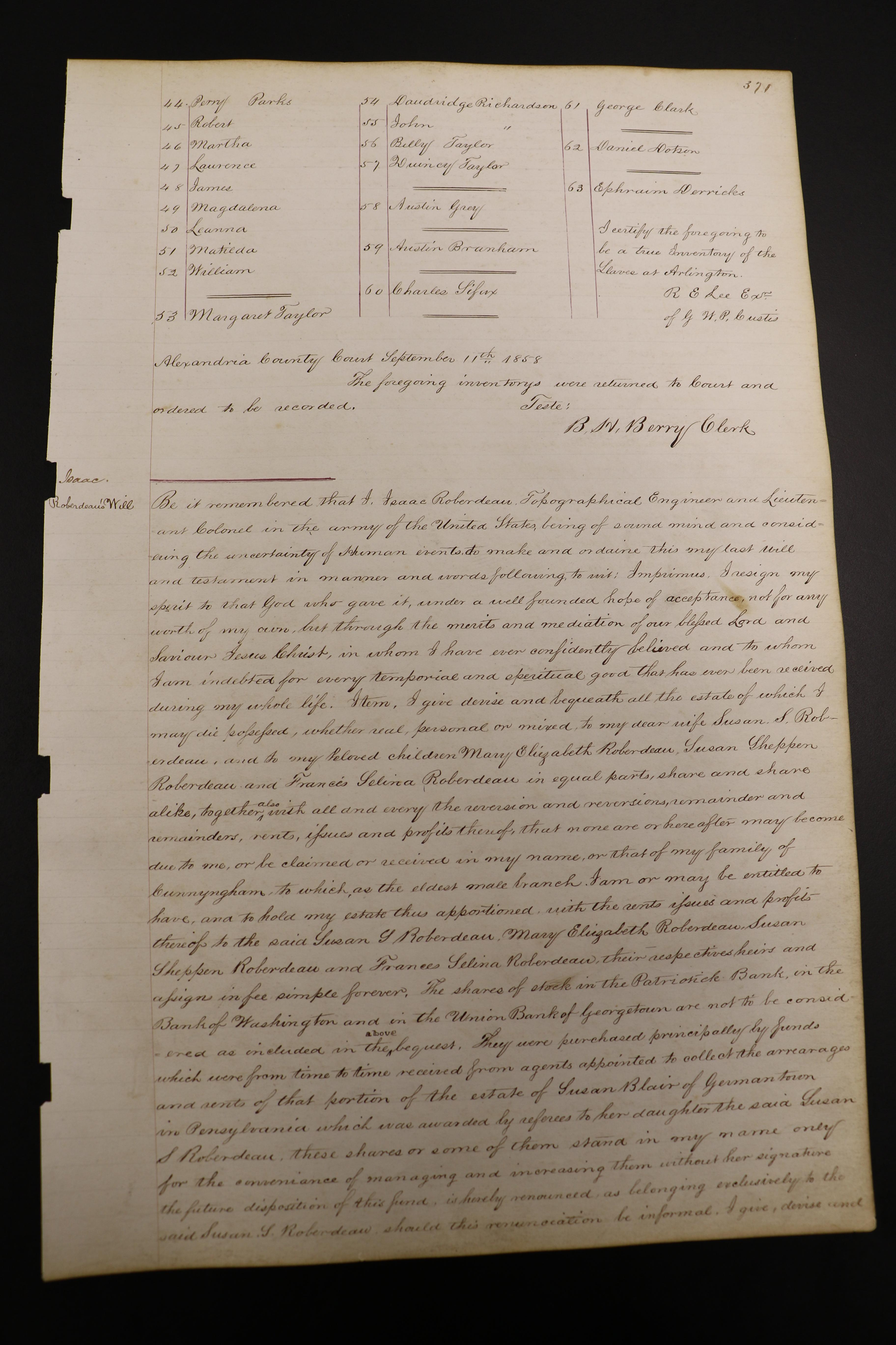 Original hand written document.