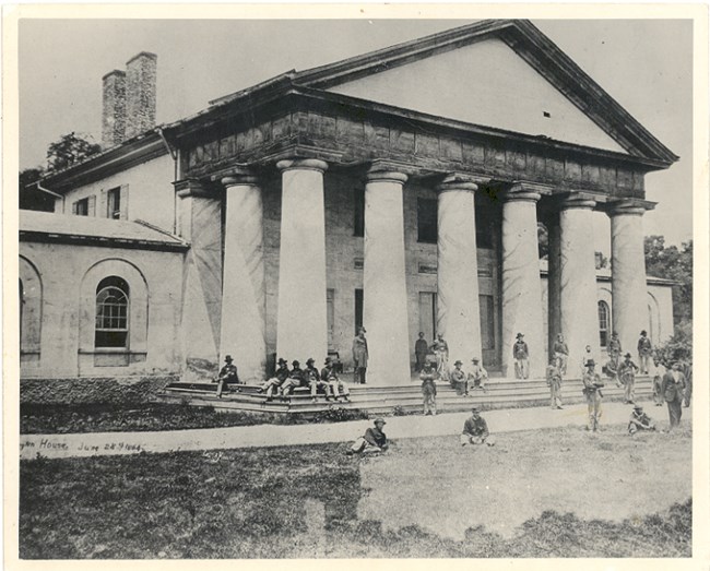 Soldiers at Arlington House, 1864