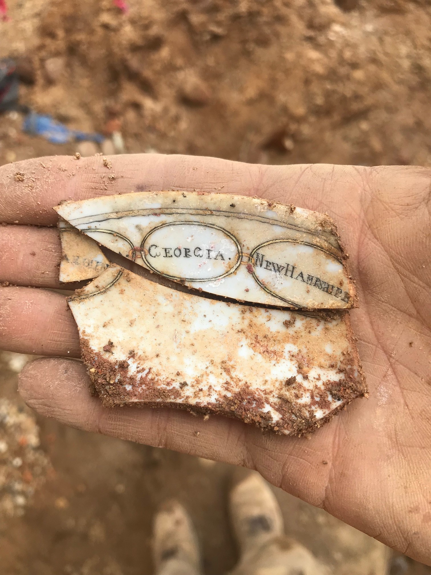 Fragments of States Porcelain in Hand