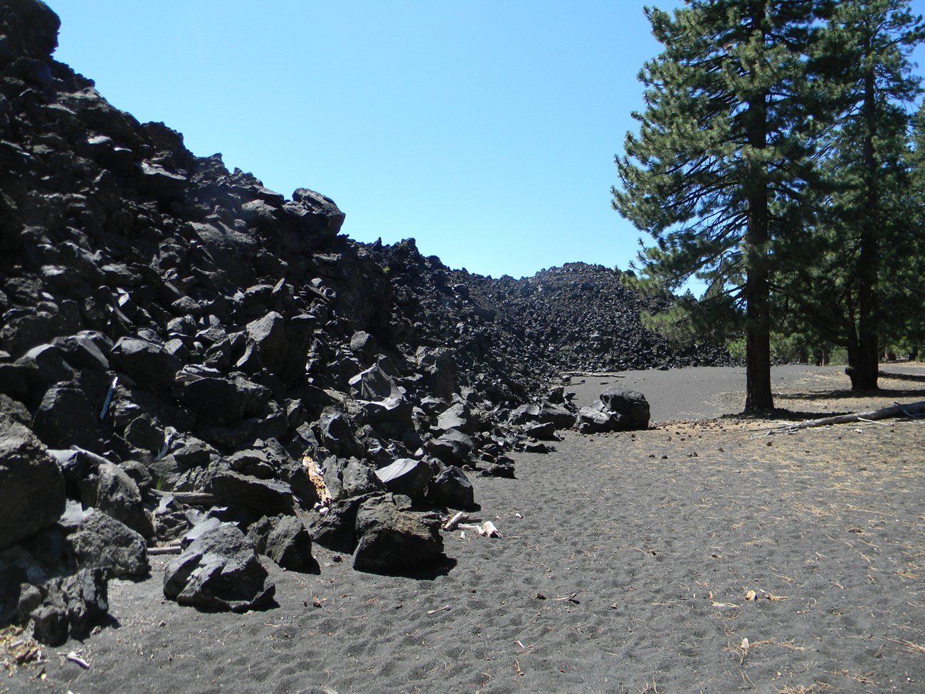 photo of the edge of a blocky lava flow