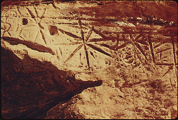 Petroglyphs carved in stone