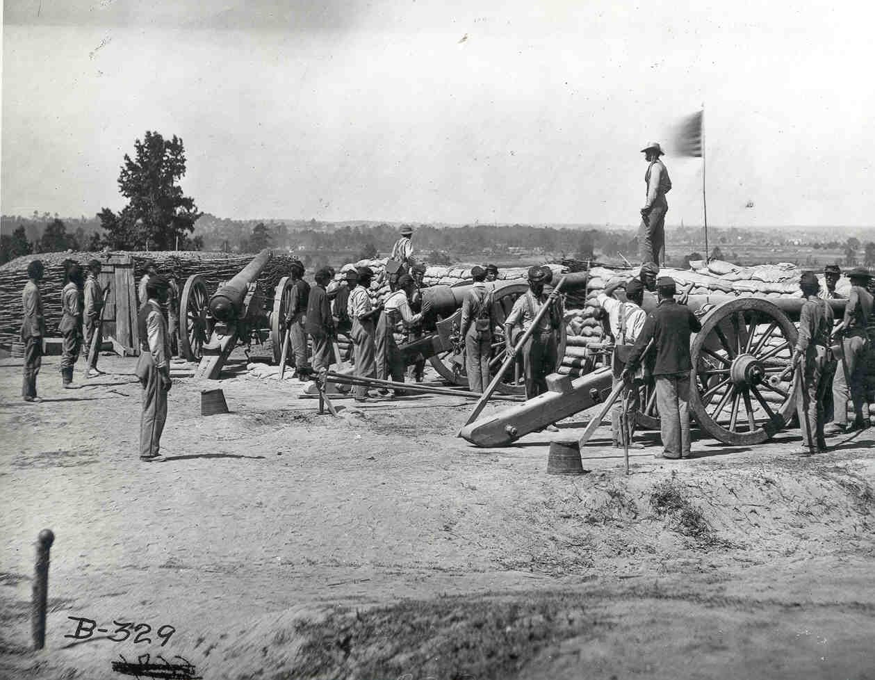 Soldiers at Petersburg National Battlefield's Eastern front.