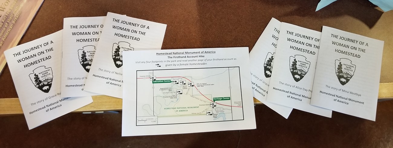 Hand outs for the program are displayed on a desk.