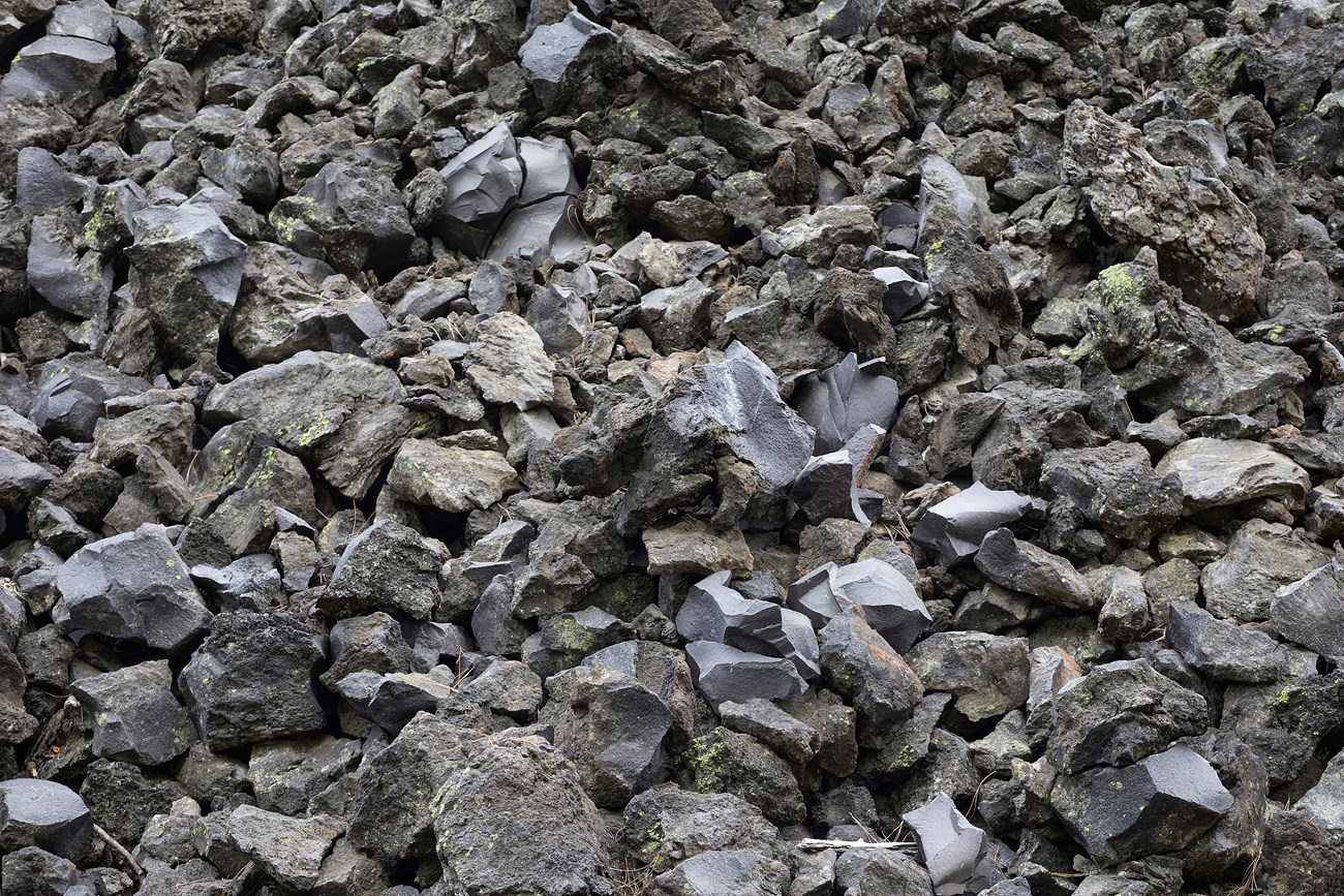 photo of dark colored blocky rocks