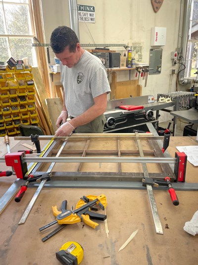 Chad working in the shop