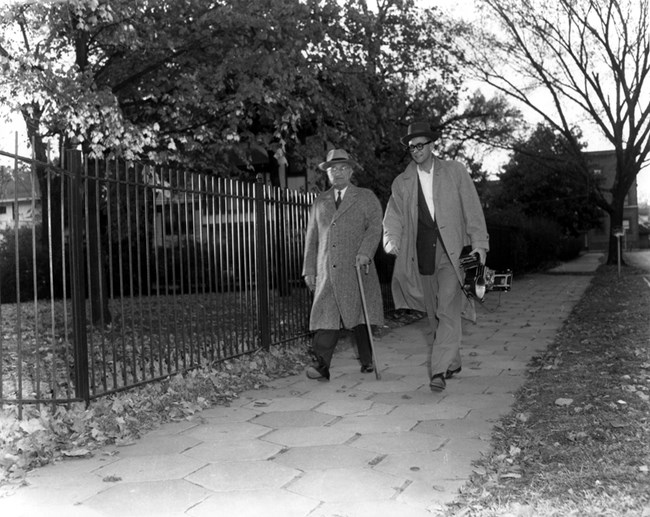 Truman Walking, in coat and hat, 1953/ 1954