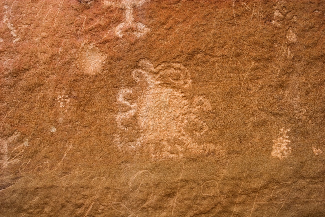 Petroglyph located in Chaco Canyon