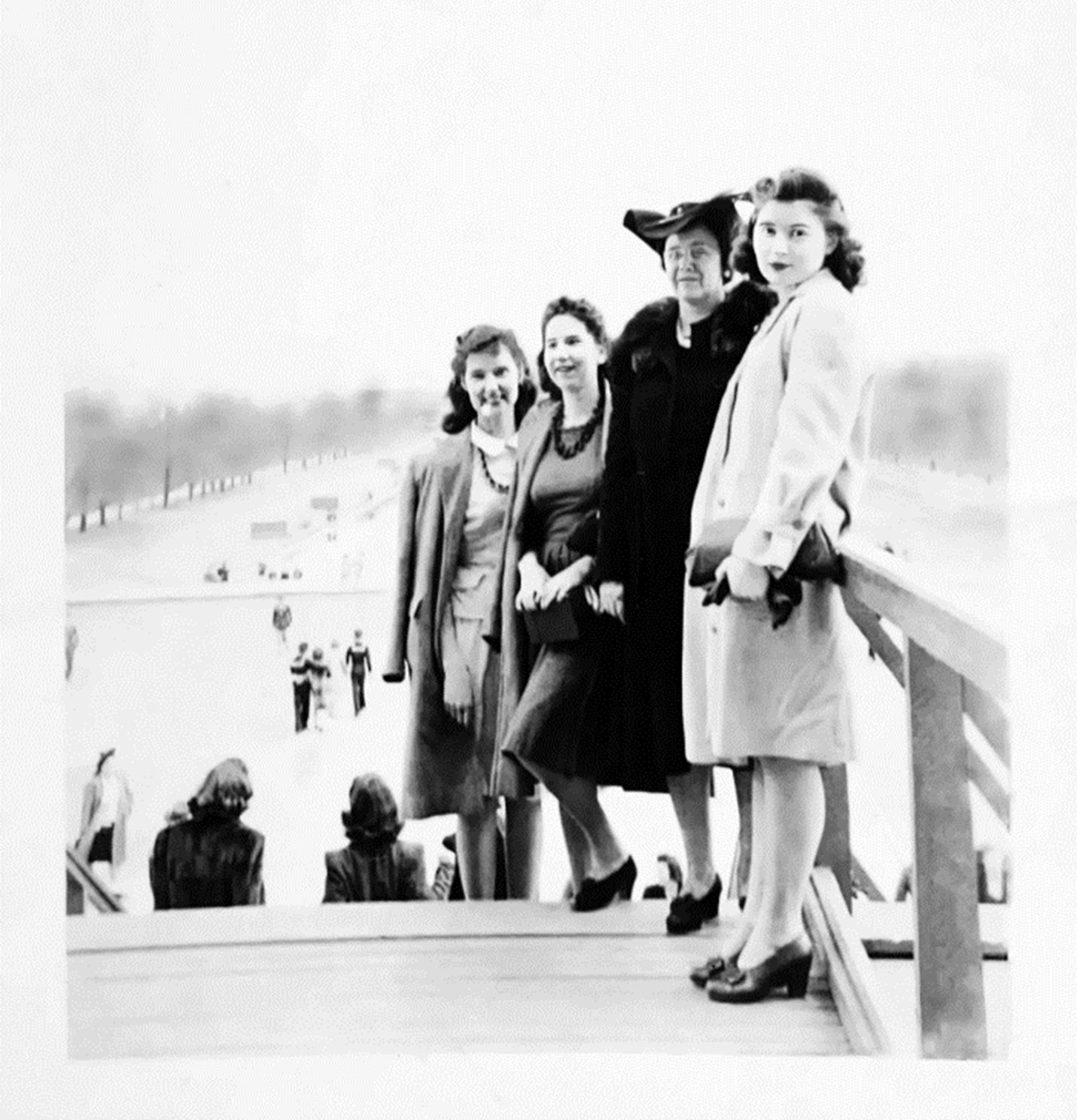 Ada Nestor (front right) and others from Arlington Hall at the National Mall, c. 1943