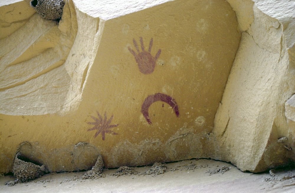 Pictographs on rock